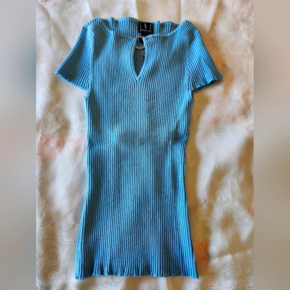 I.N.C. Petite Ribbed Silk Top Sz M NEW!